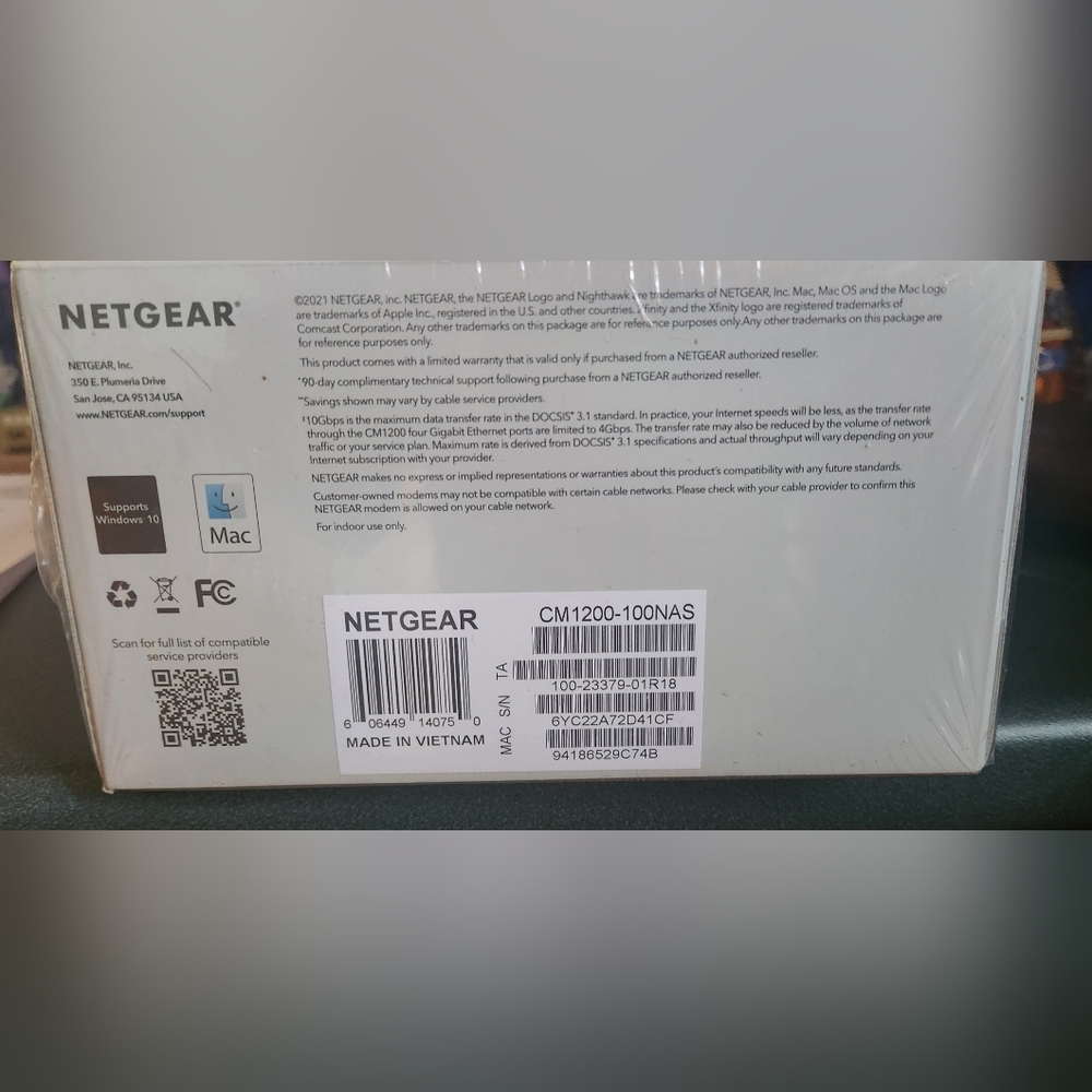 New In Box NETGEAR Nighthawk CM1200 Multi-Gig Cable Modem - Black - Picture 5 of 5